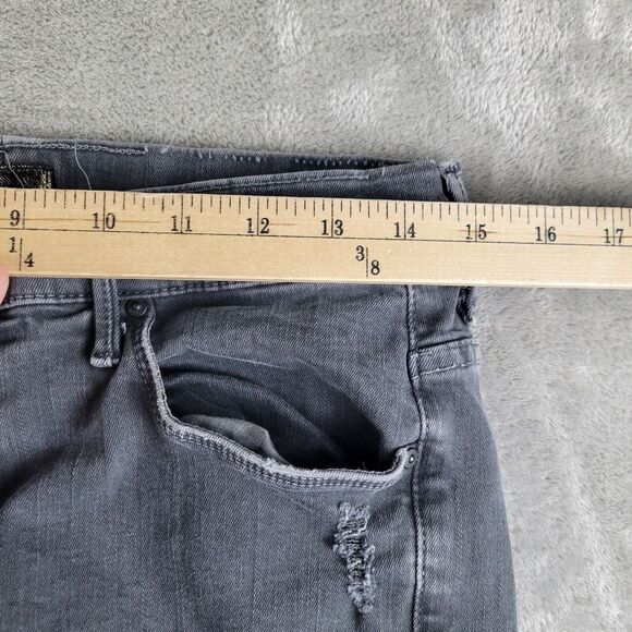 Mother Jeans Women's 30 Faded Black Denim Fray The Weekender Flare Legs Y2K 90s - Picture 3 of 16